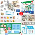 Conjunto de dinheiro magnético Simply Magic para sala de aula com 70 unidades