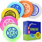 Conjunto de discos voadores Furypoint, 6 cores, 27 cm, 175 g, brilha ao ar livre