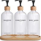 Conjunto de dispensadores de shampoo e condicionador Brighter Barns Clear