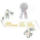 Conjunto de distintivos Baby Shower Mom to Be Sash e Daddy to Be