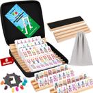 Conjunto de dominós Mexican Train Demteric Double 15 com 8 suportes