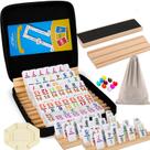 Conjunto de dominós Mexican Train Doreimi Double 15 com 8 suportes