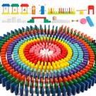 Conjunto de dominós Wondertoys, blocos de construção de madeira de 1000 peças