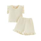 Conjunto de duas blusas e shorts com babados de abóbora e roupas para meninas Conjunto de duas blusas e shorts com babados de abóbora e roupas para meninas