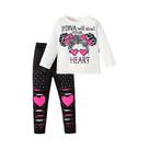 Conjunto De Duas Peças Fofo Para Bebês Meninas: Blusa De Manga Comprida Com Estampa De Desenho Conjunto De Duas Peças Fofo Para Bebês Meninas: Blusa De Manga Comprida Com Estampa De Desenho