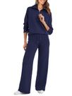 Conjunto de duas peças Glamaker Sweat para mulheres azul marinho tamanho M