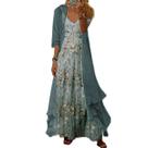Conjunto de duas peças Maxi Dress Akivide com estampa floral para mulheres