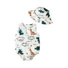 Conjunto De Duas Peças Para Bebês Harbin: Macacão Regata Respirável Com Estampa De Dinossauro Para