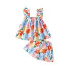Conjunto De Duas Peças Para Festa Na Praia De Verão Para Bebês Meninas, Roupas Florais Coloridas De