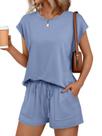 Conjunto de duas peças para lounge feminino AUTOMET Dusty Blue M