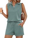 Conjunto de duas peças Rapbin Air Essentials para mulheres (verde sálvia, M)