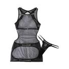 Conjunto De Duas Peças Sexy Com Saia Justa E Recortes Vazados, Em Malha Respirável E Leve, Modelo Conjunto De Duas Peças Sexy Com Saia Justa E Recortes Vazados, Em Malha Respirável E Leve, Modelo