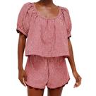 Conjunto de duas peças VAOYIU Casual Summer Gingham para mulheres Conjunto de duas peças VAOYIU Casual Summer Gingham para mulheres
