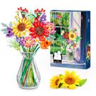 Conjunto de edifícios sob o buquê de flores Baubles B797