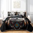 Conjunto de edredões AILONEN Wolf Dreamcatcher em tamanho real com 2 fronhas