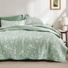 Conjunto de edredões Bedsure Floral King Reversível Verde Menta 3 peças
