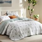 Conjunto de edredões Bedsure Twin Extra Long Verde/Branco Floral