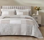 Conjunto de edredões Chezmoi Collection Quinn Neutral Taupe Queen Size