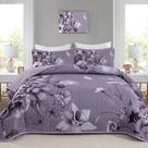 Conjunto de edredões Drucon Floral Queen, microfibra roxa escura, 3 peças Conjunto de edredões Drucon Floral Queen, microfibra roxa escura, 3 peças