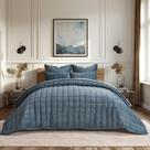 Conjunto de edredões EVERGRACE Luxurious Velvet Queen com 2 capas azuis