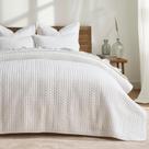 Conjunto de edredões EVERGRACE Luxury Velvet Queen Size, 3 peças, branco