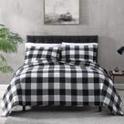 Conjunto de edredões EXQ Home King Size 3 peças em preto e branco Conjunto de edredões EXQ Home King Size 3 peças em preto e branco