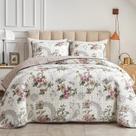 Conjunto de edredões Flysheep King Size Bege Floral Reversível x3