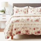 Conjunto de edredões Greenland Home Antique Rose Full/Queen Size Ecru