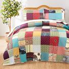 Conjunto de edredões Greenland Home Renee Upcycle Fabric de 3 peças King