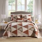 Conjunto de edredões HoneiLife Queen Size, microfibra, triângulo marrom