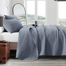 Conjunto de edredões HORIMOTE HOME King Size Denim Blue Microfiber
