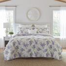 Conjunto de edredões Laura Ashley Keighley Lilac Reversível de Algodão Twin
