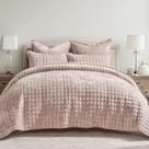 Conjunto de edredões RECYCO Luxury Velvet Full Queen com 2 capas rosa rosa
