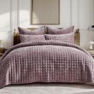 Conjunto de edredões RECYCO Luxury Velvet Full Queen com 2 capas roxas