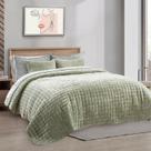 Conjunto de edredões RECYCO Luxury Velvet Full Queen com 2 capas verde sálvia