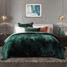 Conjunto de edredões RECYCO Luxury Velvet Full Queen com 2 capas verdes