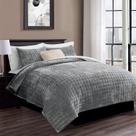 Conjunto de edredões RECYCO Luxury Velvet Full Queen com 2 fronhas cinza