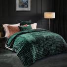 Conjunto de edredões RECYCO Luxury Velvet King Size, verde