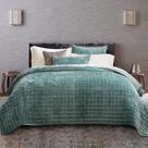 Conjunto de edredões RECYCO Luxury Velvet Twin/Twin XL Aqua Green Conjunto de edredões RECYCO Luxury Velvet Twin/Twin XL Aqua Green