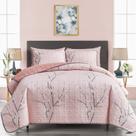 Conjunto de edredões UOZZI BEDDING reversível Pink Branch Queen Full