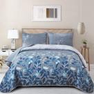 Conjunto de edredões WONGS BEDDING Blue King Size com 2 fronhas