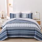 Conjunto de edredões WONGS BEDDING Boho King Size em microfibra azul marinho Conjunto de edredões WONGS BEDDING Boho King Size em microfibra azul marinho