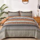 Conjunto de edredões WONGS BEDDING Boho Twin Brown Cinza Microfibra Conjunto de edredões WONGS BEDDING Boho Twin Brown Cinza Microfibra