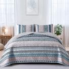 Conjunto de edredões WONGS BEDDING Boho Twin Size Blue 2 peças