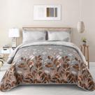 Conjunto de edredões WONGS BEDDING Brown Floral King Size 3 peças
