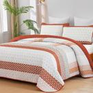 Conjunto de edredões WONGS BEDDING Burnt Orange Boho Stripe Queen Size