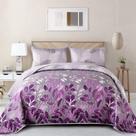 Conjunto de edredões WONGS BEDDING Purple Floral completo com 2 fronhas Conjunto de edredões WONGS BEDDING Purple Floral completo com 2 fronhas