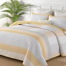 Conjunto de edredões WONGS BEDDING Yellow Quilt Twin Size Bohemian Stripe
