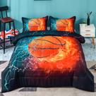Conjunto de edredom Andency 3D Basketball Twin com 1 fronha