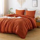 Conjunto de edredom Andency Burnt Orange Boho Terracotta King Size